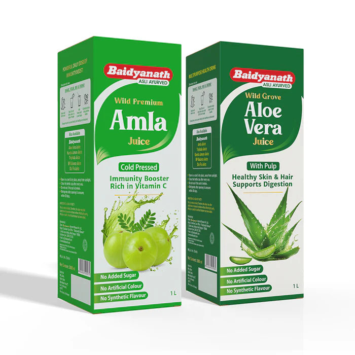 Baidyanath Amla Juice and Aloevera Juice 1 lit Combo