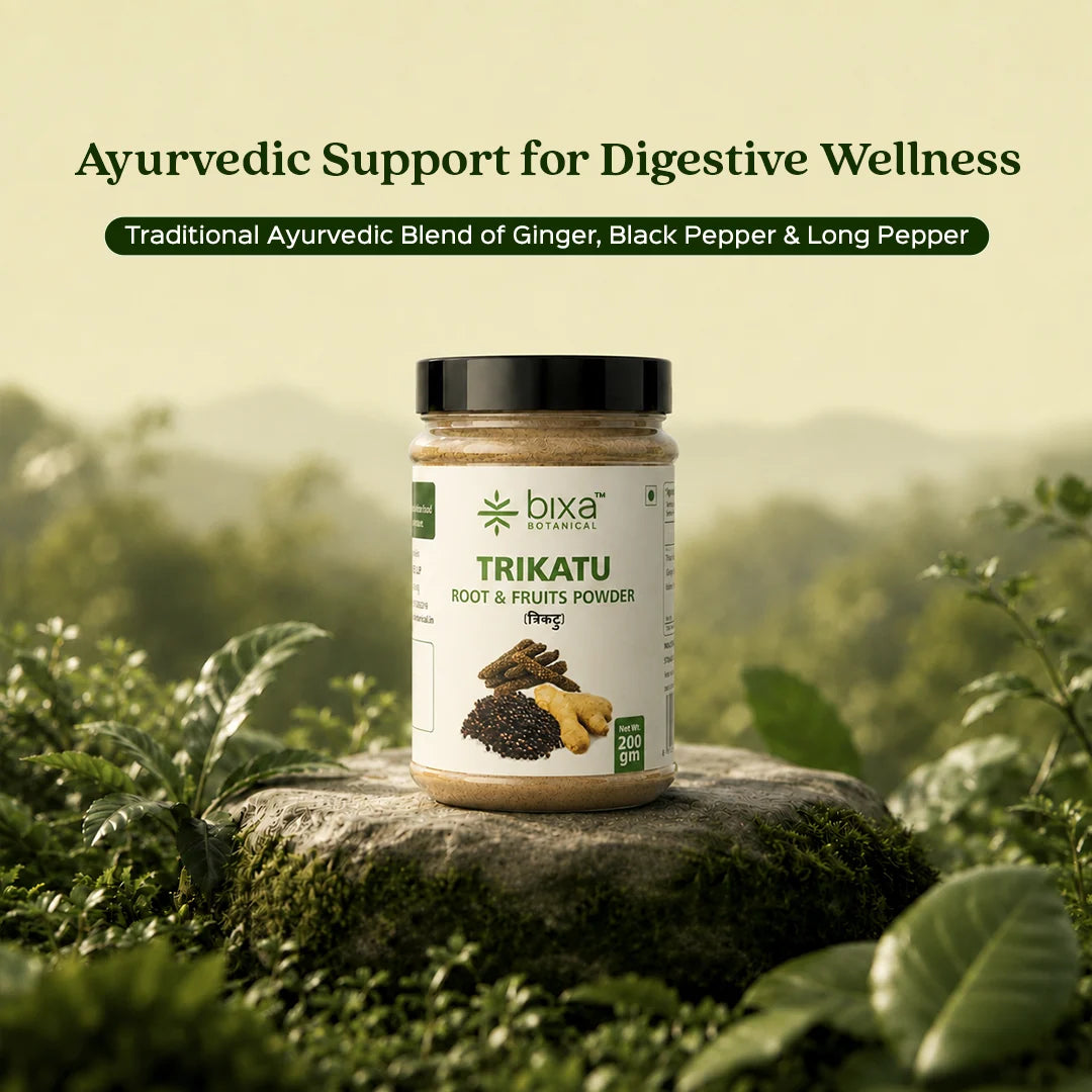 Bixa Botanical Trikatu Powder (Ginger + Kalimiri + Pippali) | Pure Ayurvedic Digestive Fire (Agni) Enhancer & Bioavailability Booster (200g)