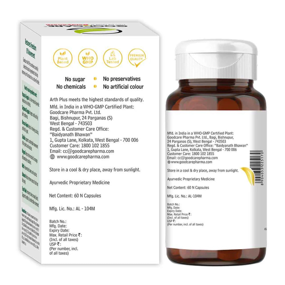 Goodcare Arth Plus Capsules – Fast-Acting Relief for Joint & Muscle Pain - 60 Capsules