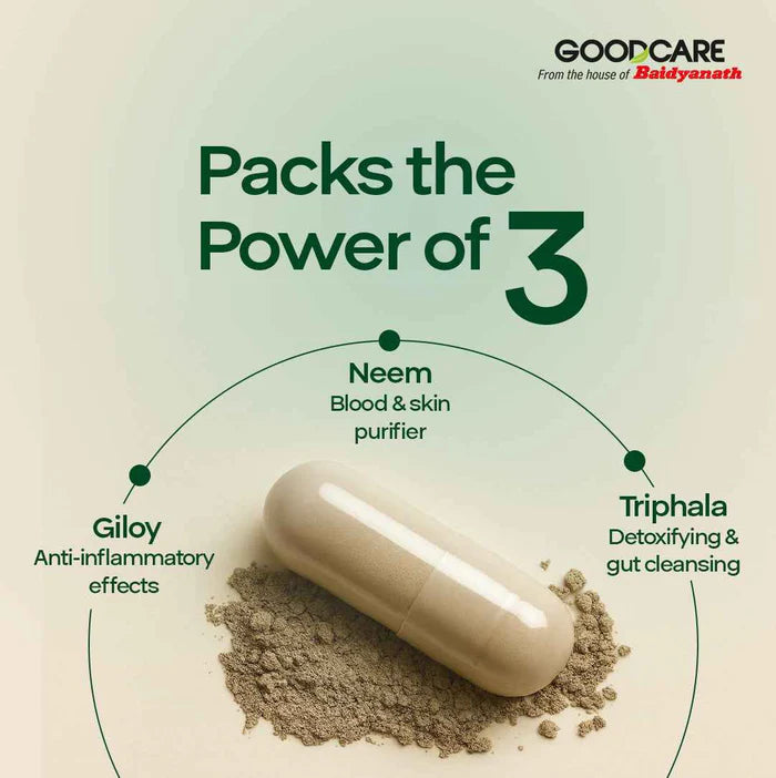 Goodcare Neem Guard Body Capsule | For Acne, Skin Health & Immunity Boost - 60 Capsules