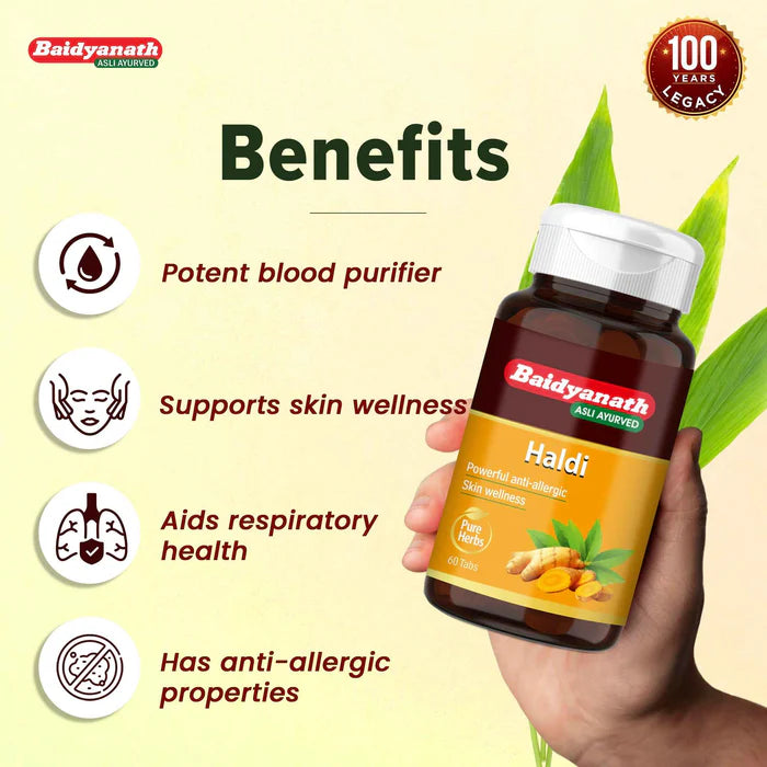 Baidyanath Asli Ayurved Haldi Tablet (60 Each)