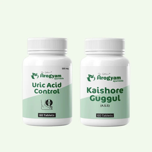 Arogyam Joint & Metabolic Wellness Combo – Ayurvedic Support for Uric Acid, Joint & Metabolic Wellness – 60 Tablets + 60 Tablets