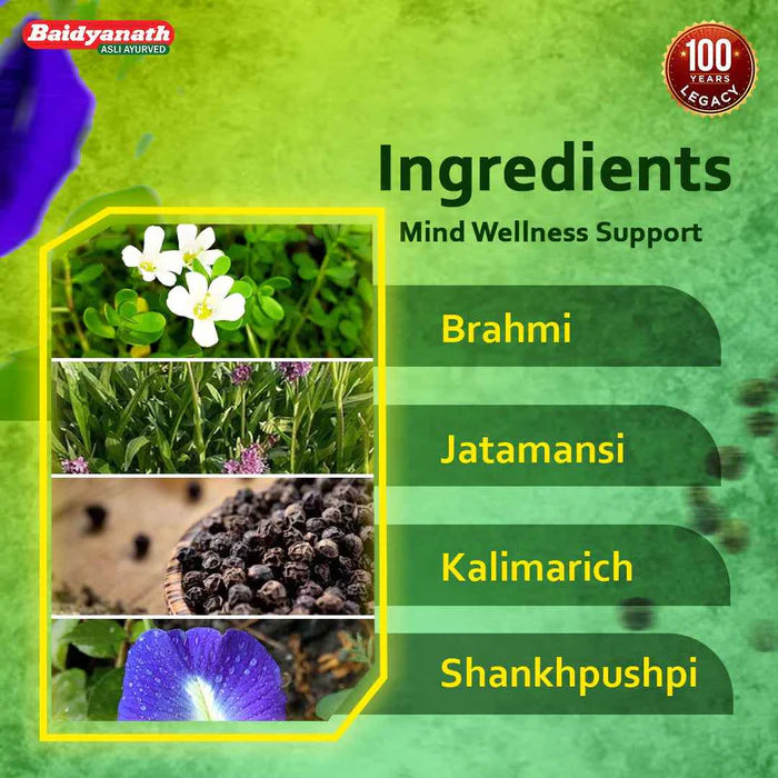 Baidyanath Brahmi Bati (Buddhivardhak) - 30 Tab | Supports Memory, Focus & Stress Relief