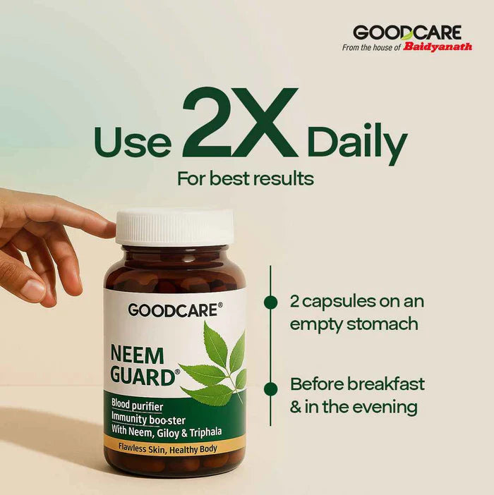 Goodcare Neem Guard Body Capsule | For Acne, Skin Health & Immunity Boost - 60 Capsules