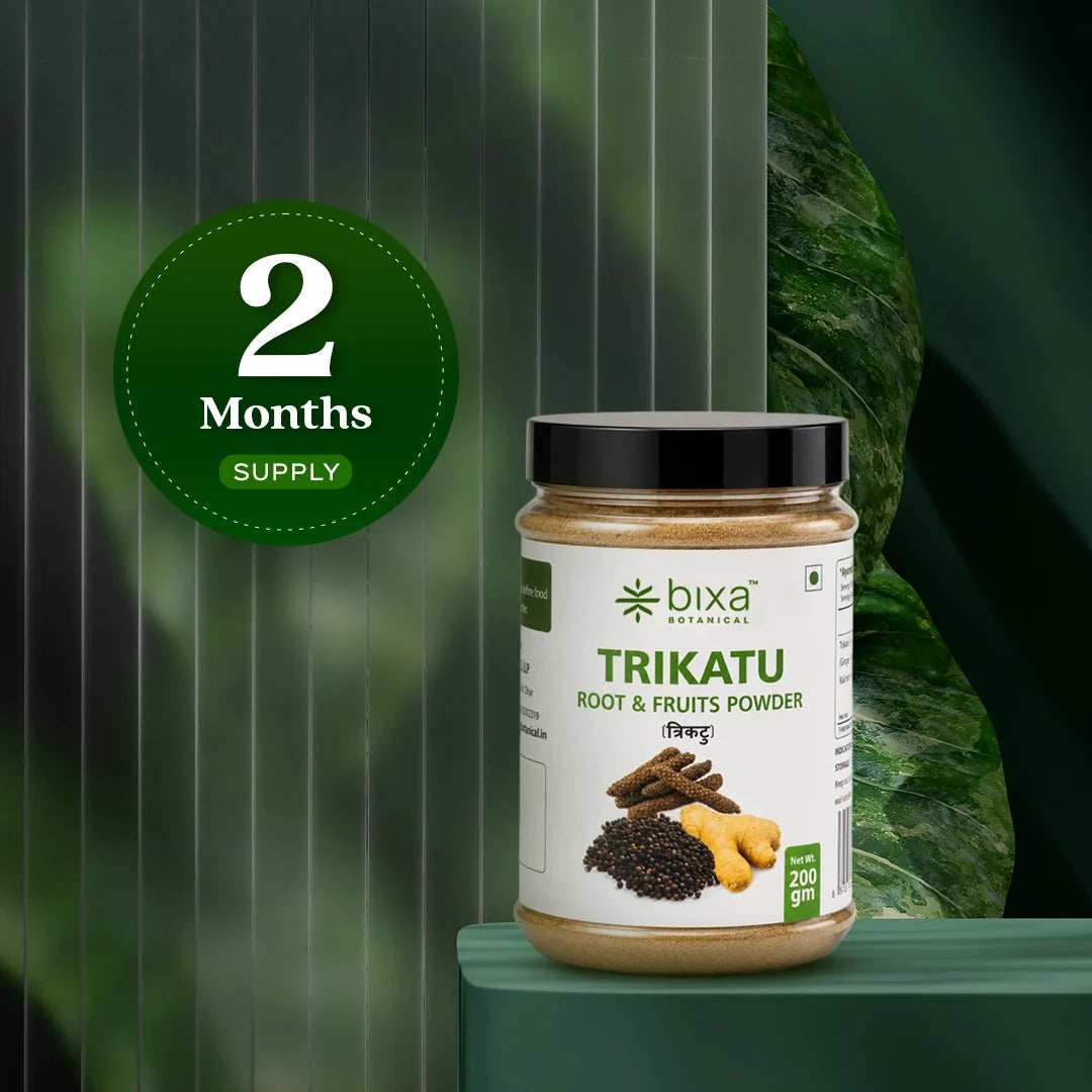 Bixa Botanical Trikatu Powder (Ginger + Kalimiri + Pippali) | Pure Ayurvedic Digestive Fire (Agni) Enhancer & Bioavailability Booster (200g)