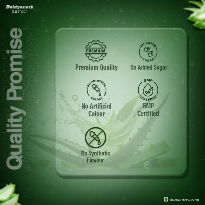 Baidyanath Aloevera Juice For Healthy and Glowing Skin & Hair - 1 Ltr