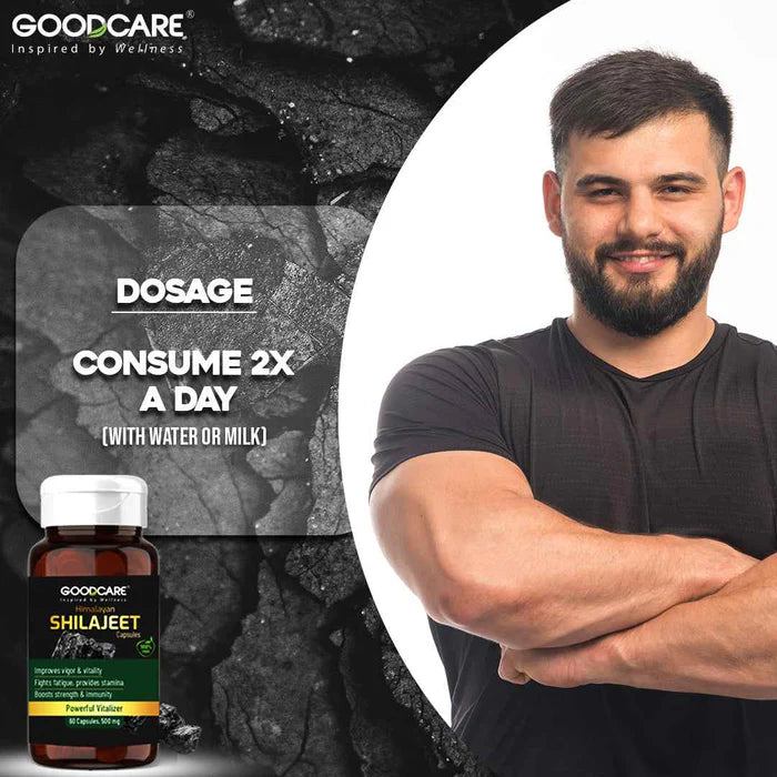 GoodCare Himalayan Shilajeet Capsules - Ayurvedic Stamina, Strength & Energy Boost - 60 Capsules
