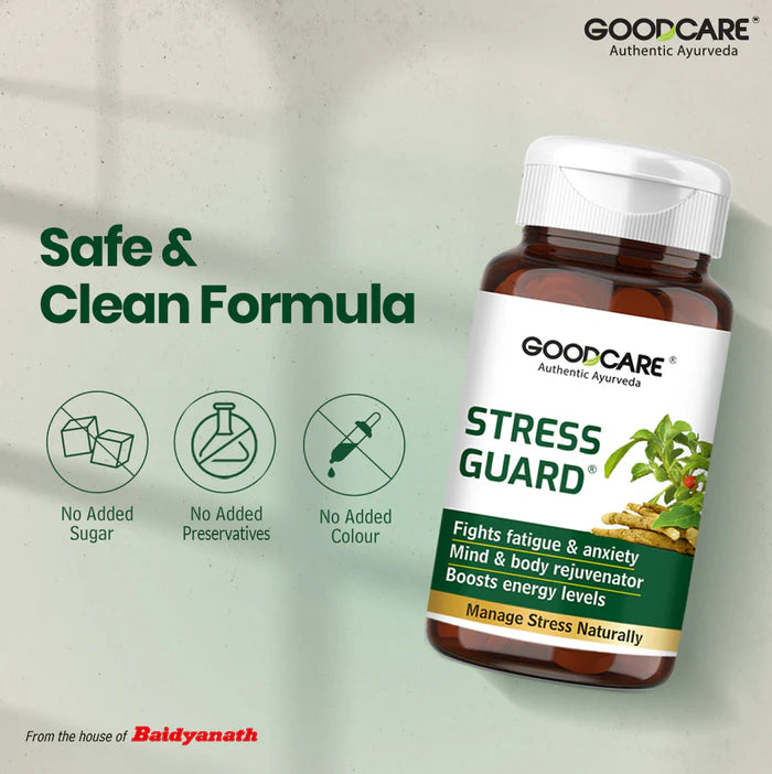 Goodcare Stress Guard Capsules | Ayurvedic Relief for Stress & Anxiety - 60 Capsules