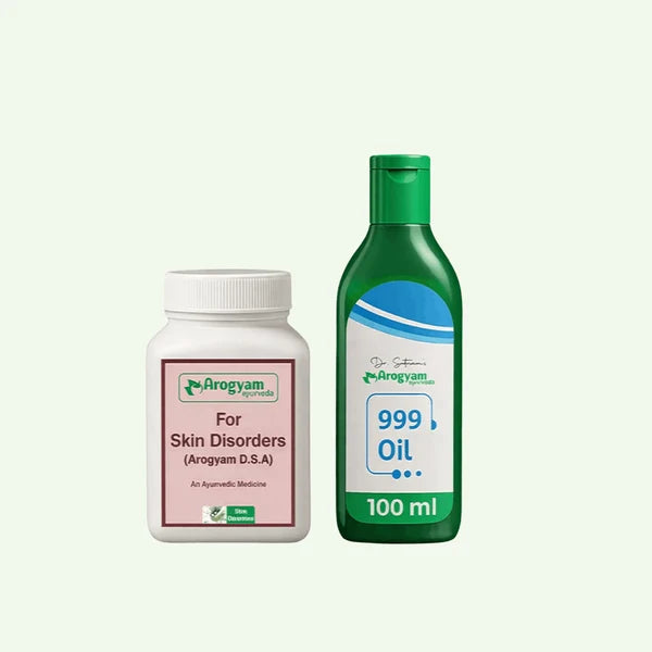Arogyam Skin Allergy Combo – Ayurvedic Support for Skin Rashes, Itching & Skin Allergy Symptoms – 60 Tablets + 100ml Oil