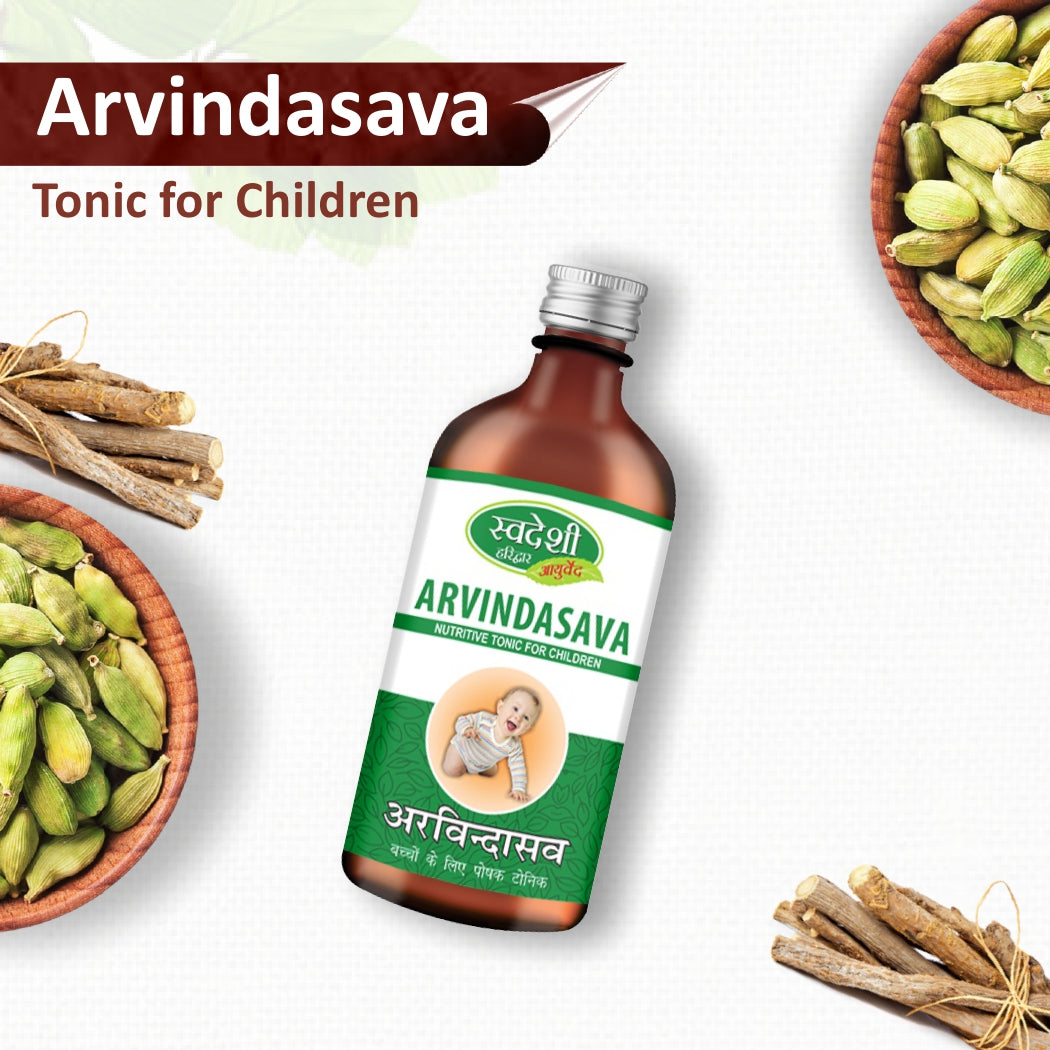Swadeshi Ayurveda Arvindasava Tonic – Ayurvedic Digestive Tonic for Children (400 ml)
