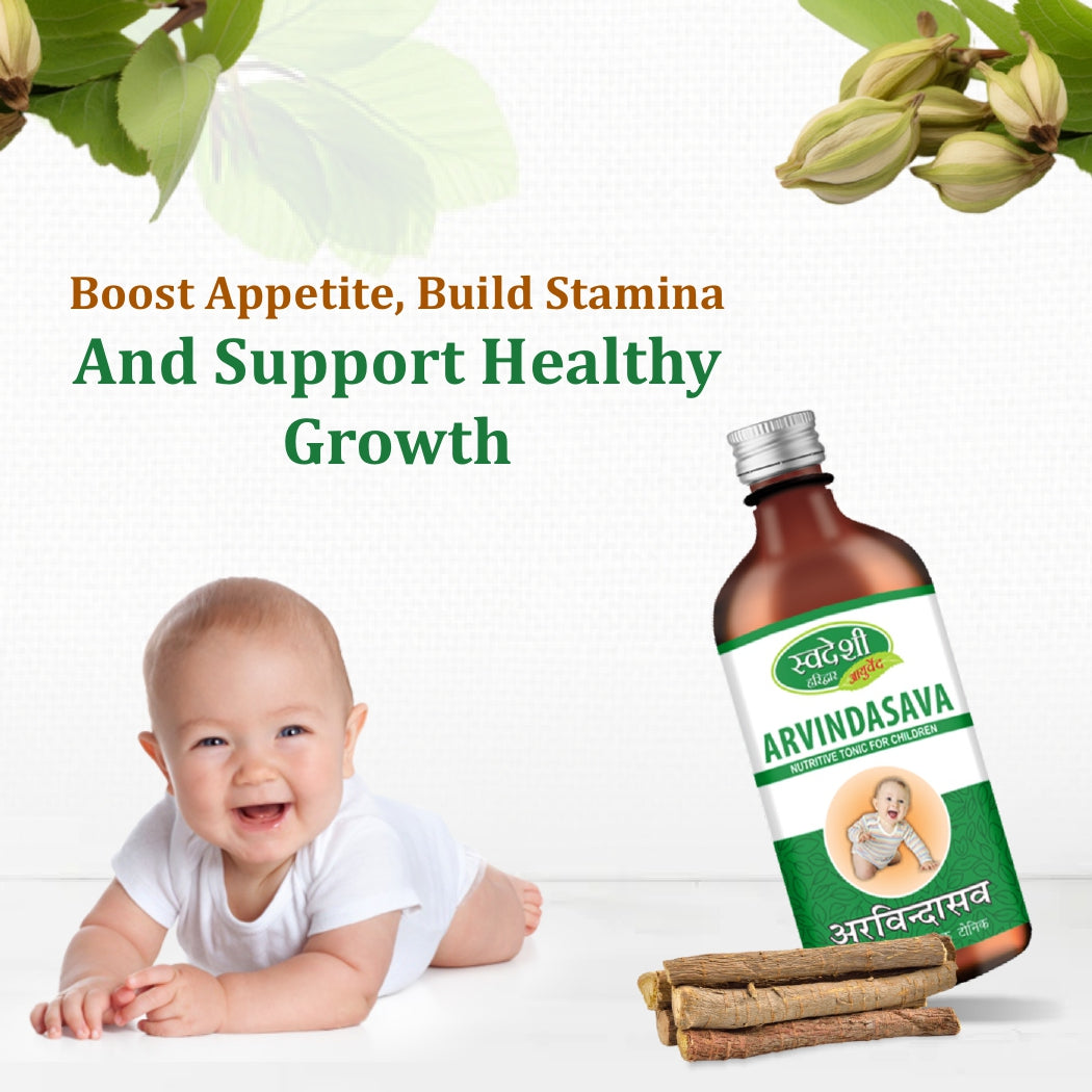 Swadeshi Ayurveda Arvindasava Tonic – Ayurvedic Digestive Tonic for Children (400 ml)