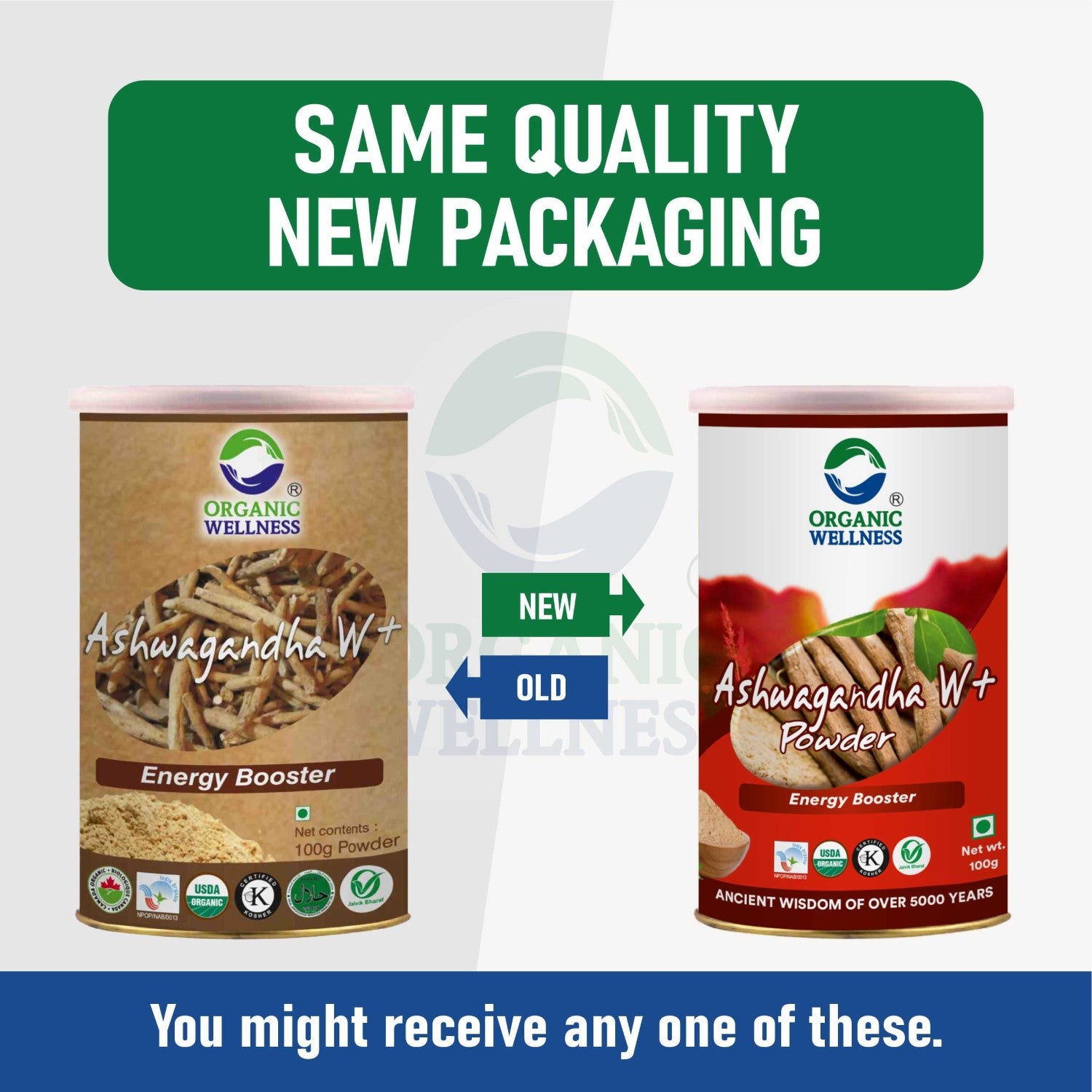 Organic Wellness Ashwagandha W+ Powder - 100 gm