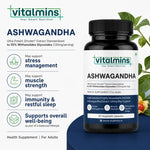 Vitalmins Ashwagandha Shoden Capsules | High-Potency Stress Relief, Anxiety Support, Sleep & Daily Vitality - 60 Capsules