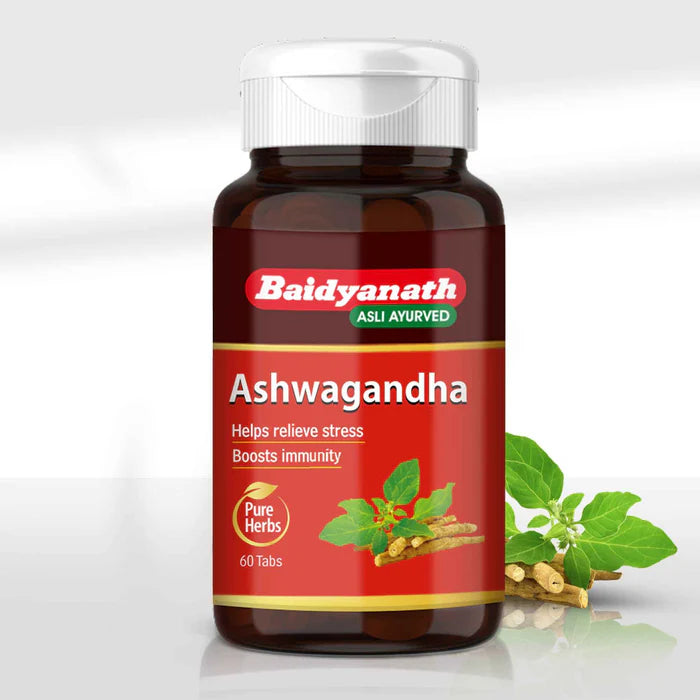 Baidyanath Asli Ayurved Ashwagandha Tablet (60 Each) For Everyday Stress and Fatigue