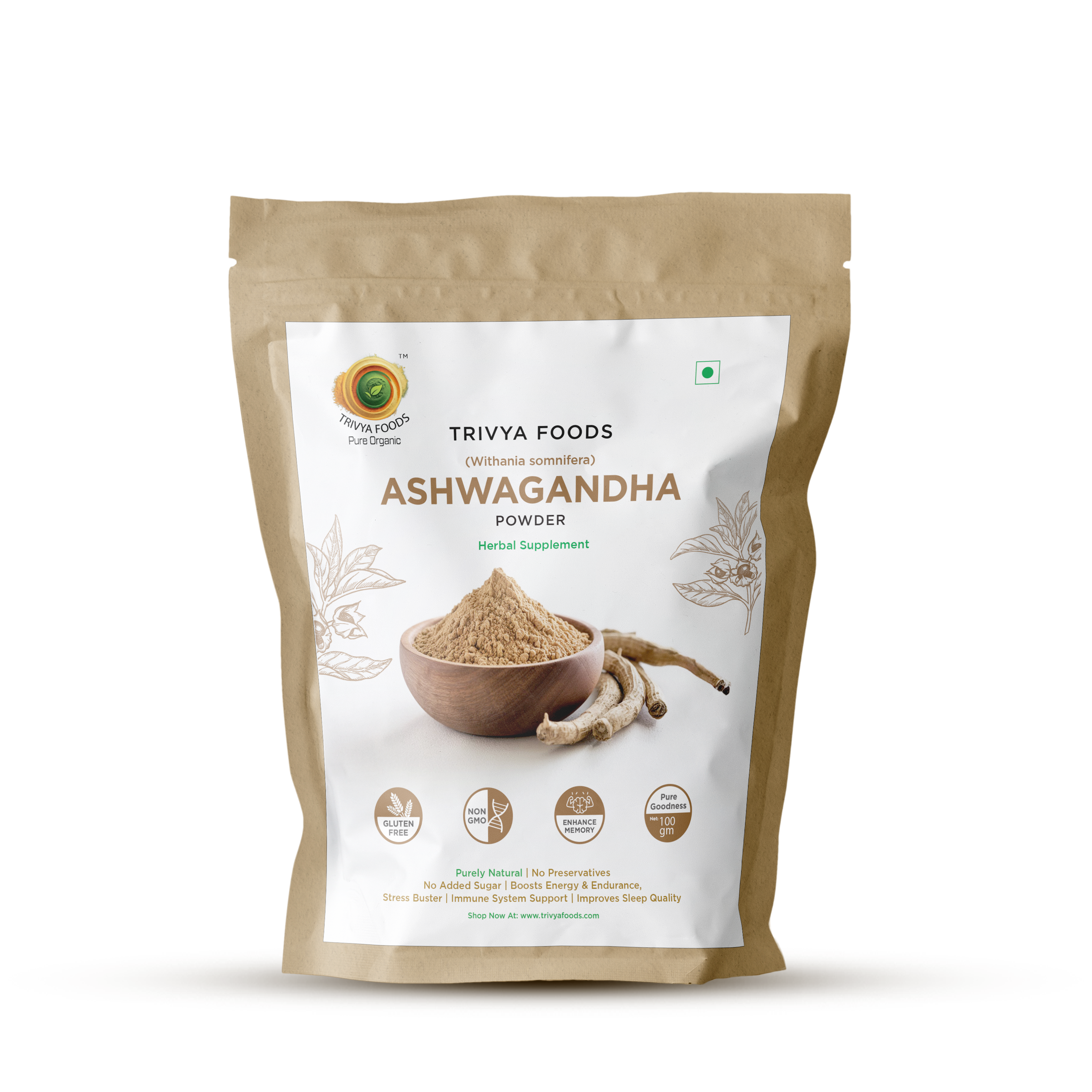 Trivya Foods Ashwagandha Powder - 100gm