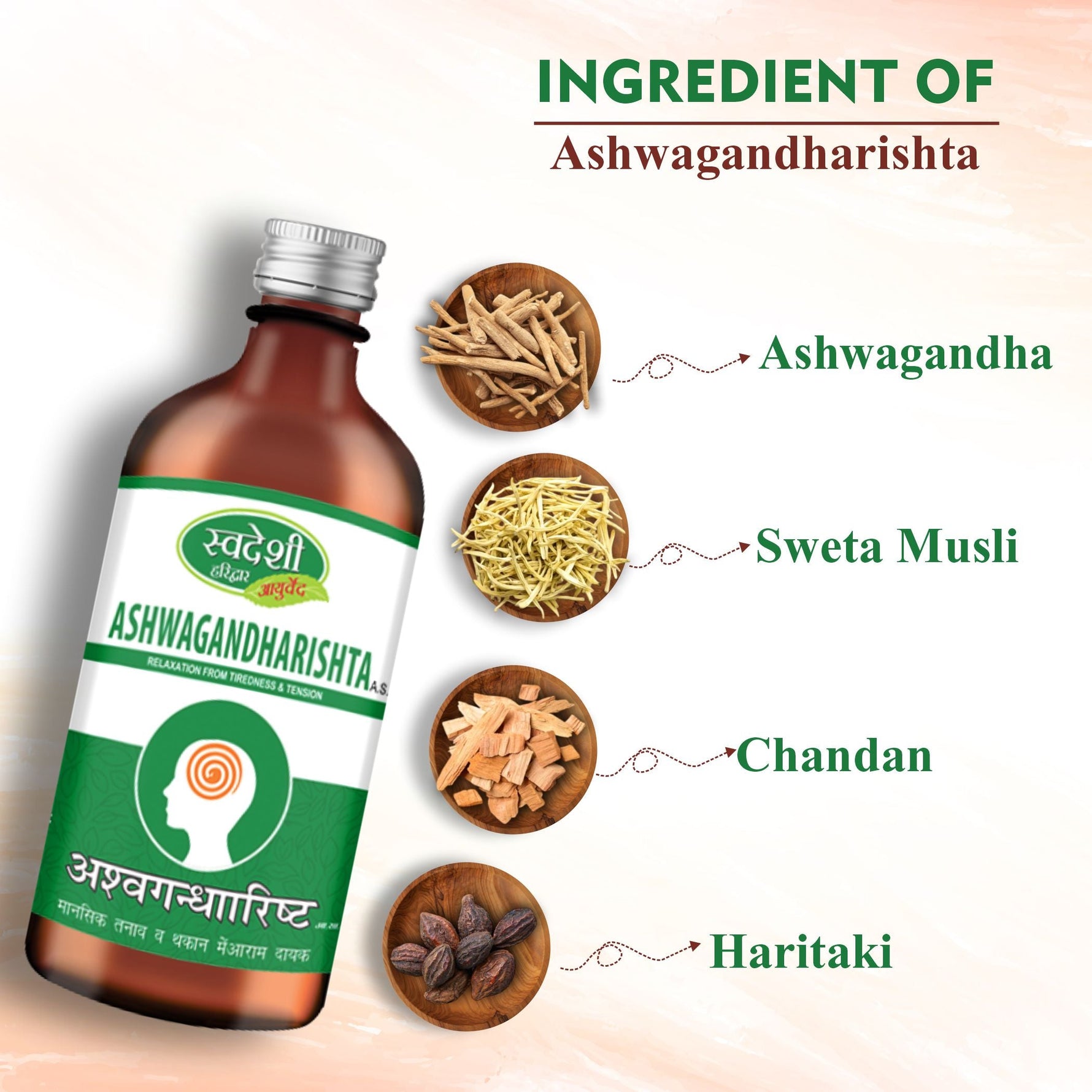 Swadeshi Ashwagandharishta - Ayurvedic Tonic for Stress Relief & Memory Improvement
