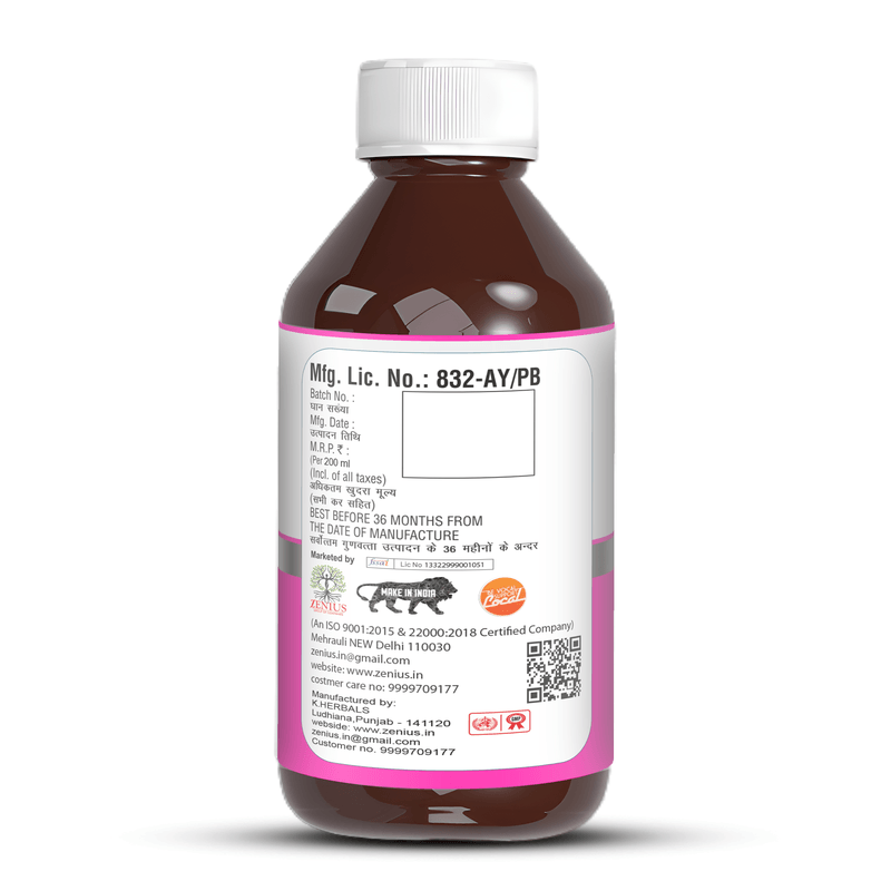 Zenius Lady Care Syrup - Hormonal Balance and Women’s Health Support for Optimal Well-Being - 200ml Syrup