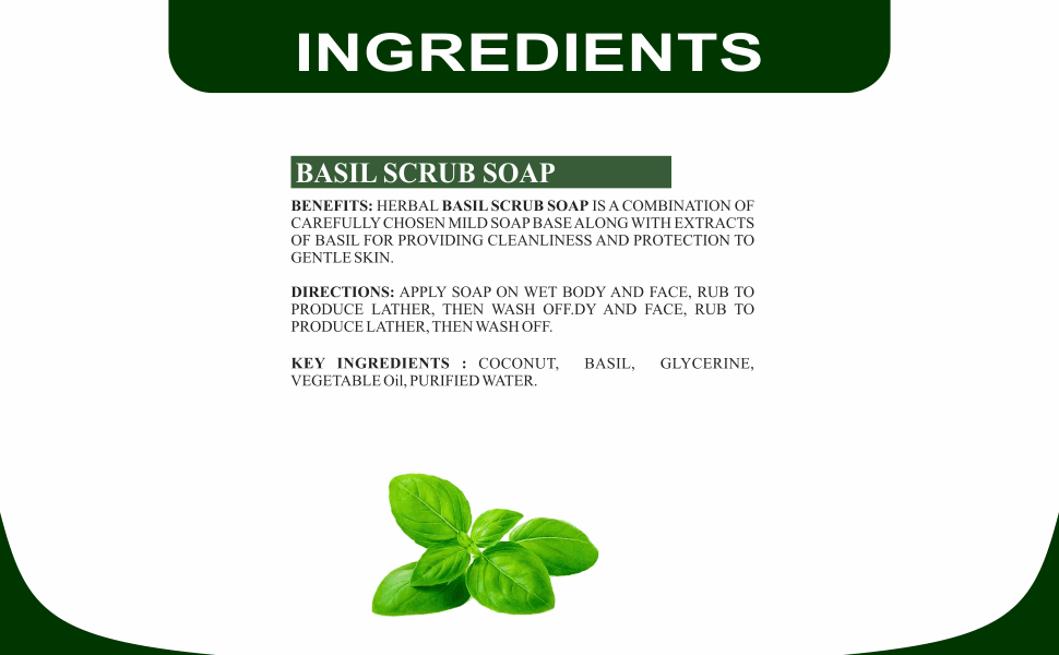 Khadi Care Herbal Basil Scrub Soap - 125g