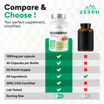 Zespo Berberine 5-in-1 Complex 1,300 mg – 60 Vegan Capsules
