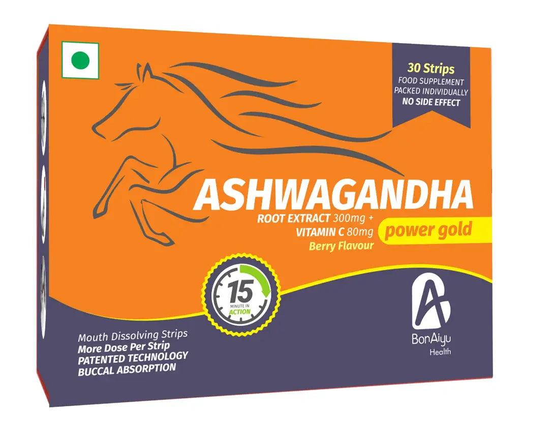 BonAiyu Ashwagandha + Vitamin C Mouth Dissolving Strips - 30 Strips