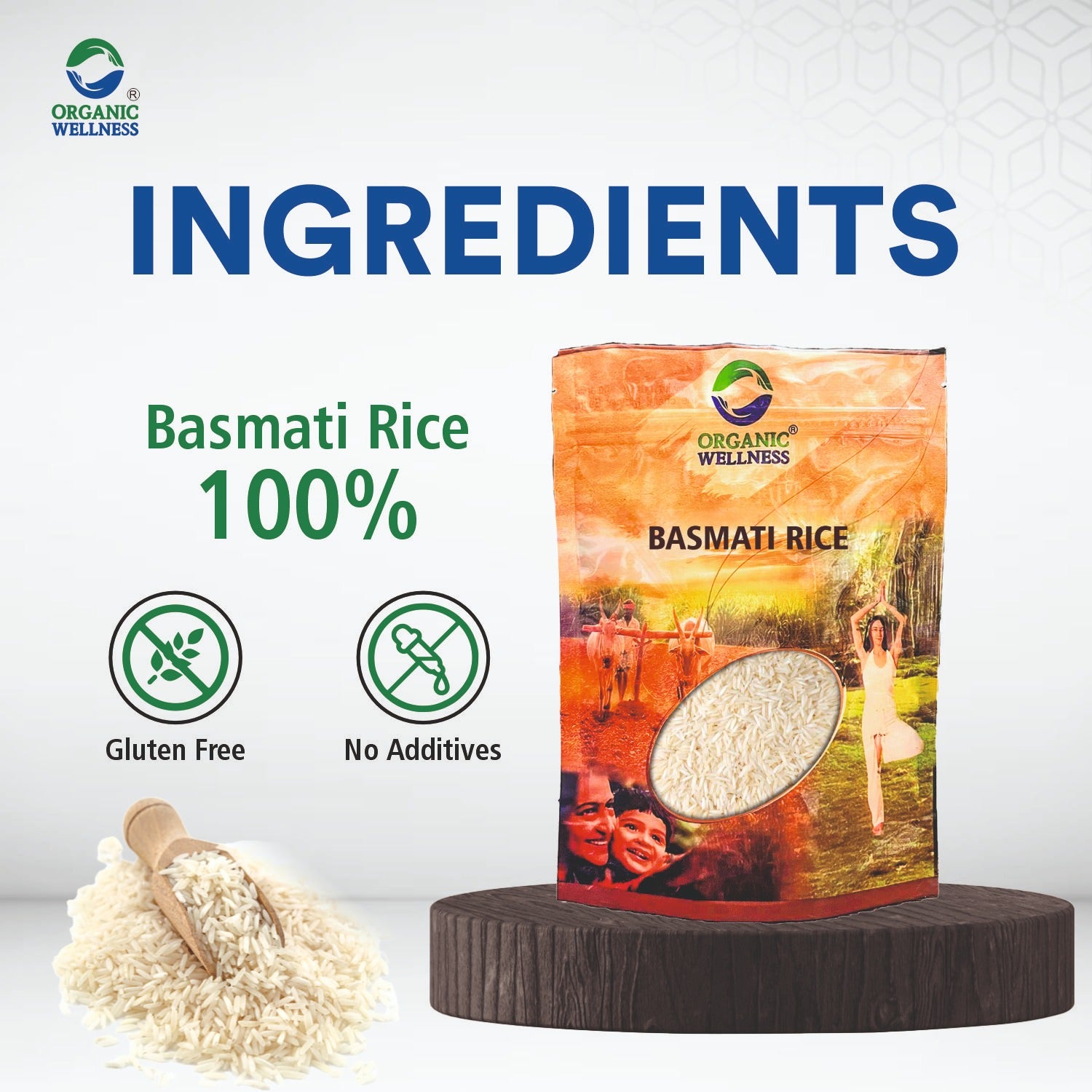 Organic Wellness Basmati Rice II Long Grain Rice - 1kg