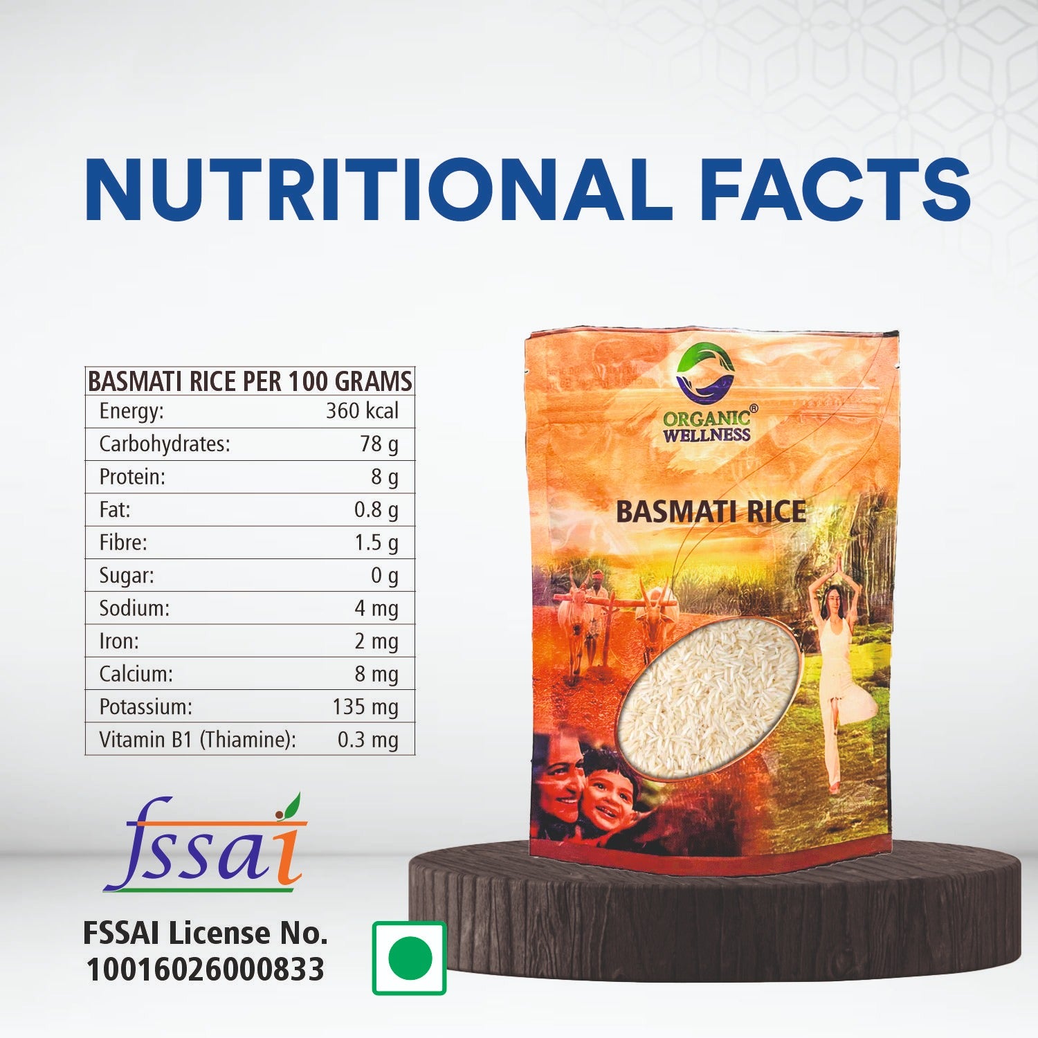 Organic Wellness Basmati Rice II Long Grain Rice - 1kg