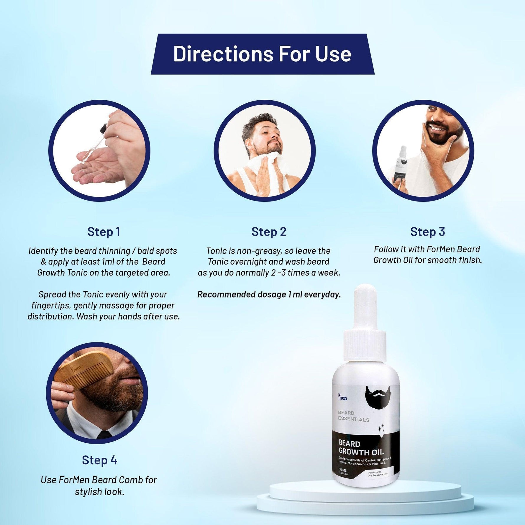 ForMen Beard Essentials Beard Growth Oil - 50 ml