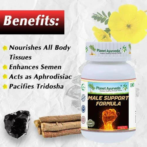 Planet Ayurveda Male Support Formula Capsule - 60 Capsule | Natural Vitality & Stamina