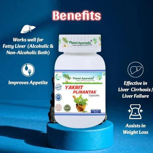 Planet Ayurveda Yakrit Plihantak Capsules - 60 Caps | Liver & Spleen Support