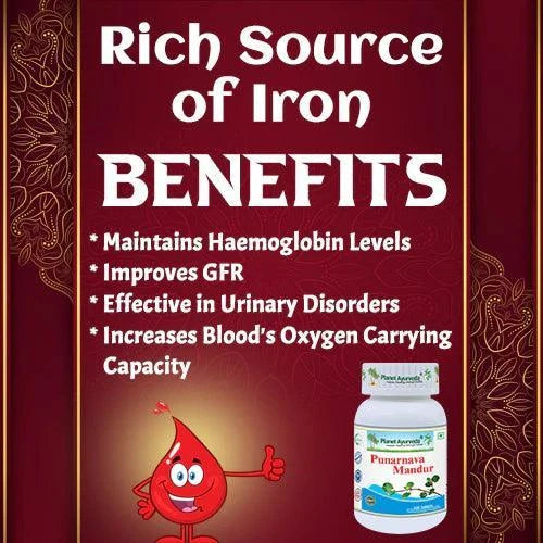 Planet Ayurveda Punarnava Mandur Tablet - 120 Tablets