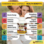 BodyWell KamaMax Capsules with Gold for Men | Vitality Support | Dietary Supplement | 60 Veg Capsules