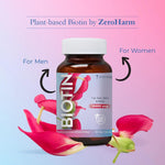 ZEROHARM Biotin 10000 mcg for Hair Growth - Vitamin B7 from Sesbania Grandiflora - Supports Skin Hydration & Nail Strength - For Men & Women - 60 Veg Tablets