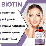 Raskam Biotin - 100 Veg Capsules - Hair Growth, Strong Hair and Glowing Skin, Fights Nail Brittleness