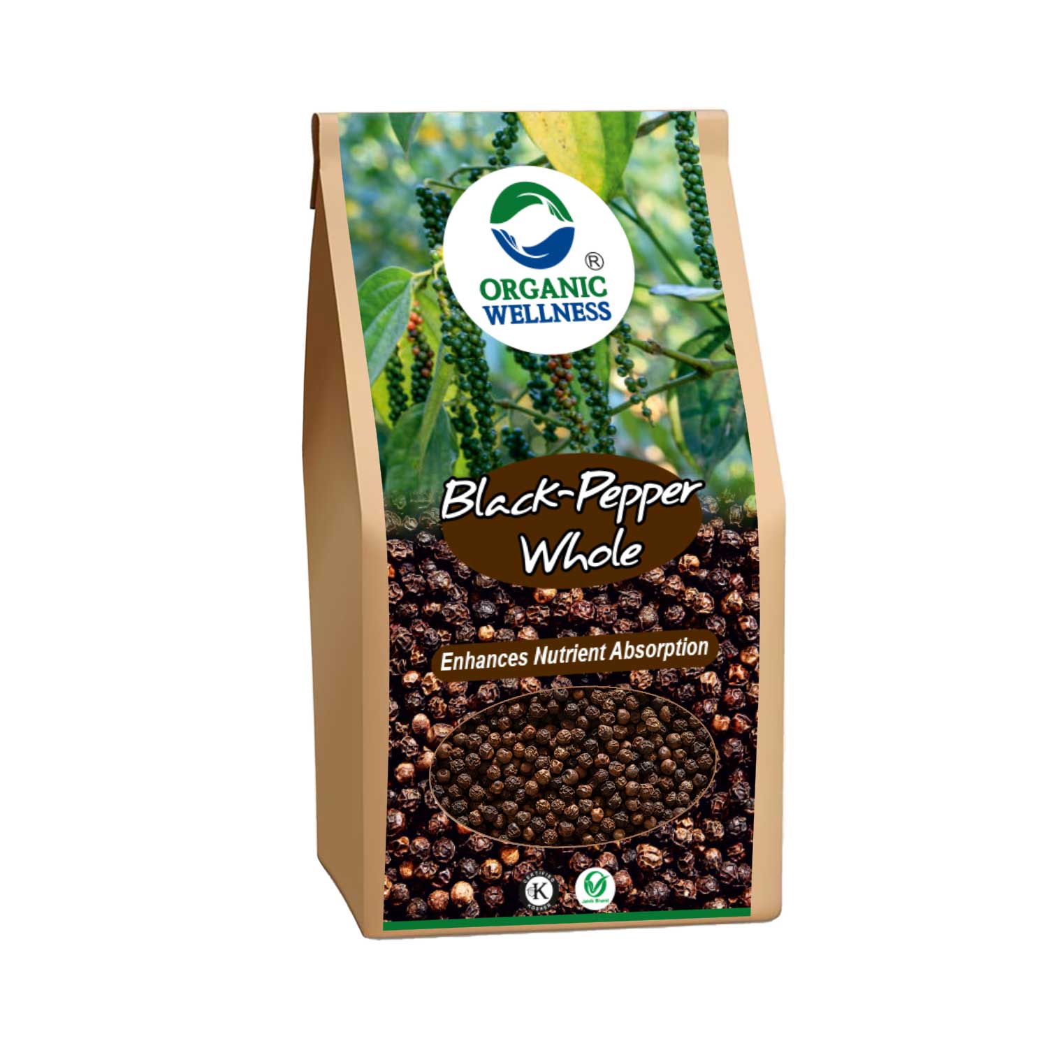 Organic Wellness Black Pepper Whole 75 grams