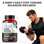 Raskam Black Seed Oil Softgel | Premium Cold Pressed Nigella Sativa 1000mg | Heart, Skin & Joint Support | 100 Softgel