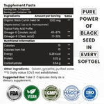 Raskam Black Seed Oil Softgel | Premium Cold Pressed Nigella Sativa 1000mg | Heart, Skin & Joint Support | 100 Softgel