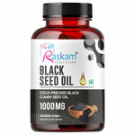 Raskam Black Seed Oil Softgel | Premium Cold Pressed Nigella Sativa 1000mg | Heart, Skin & Joint Support | 100 Softgel