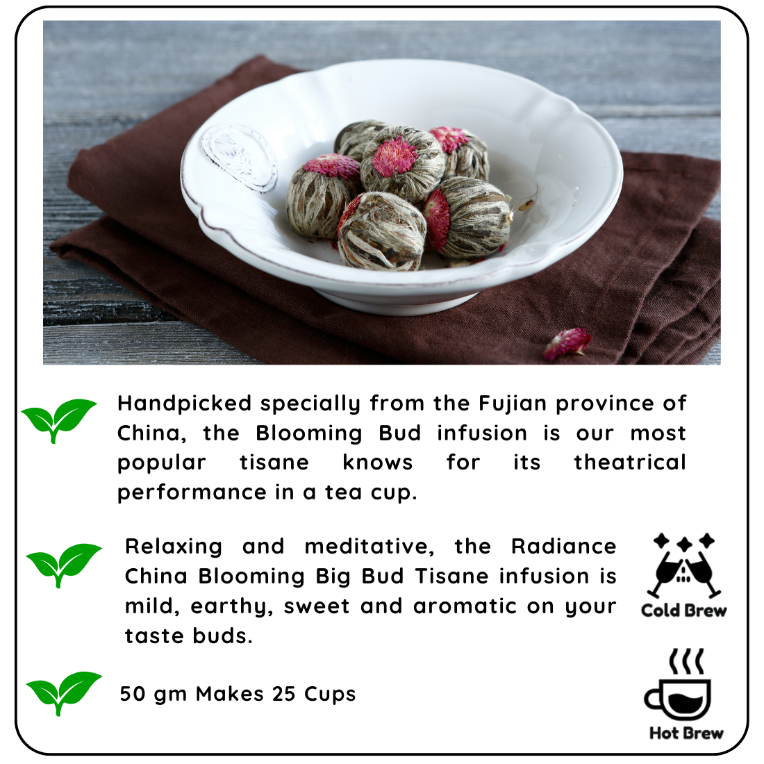 Radhikas Fine Teas Hormonal Balance Blooming Big Bud Tisane (50g)