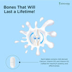 ZEROHARM Bone Health Tablets With Calcium, Vitamin D3 for Healthy Bones, Joints for Men & Women - 60 Tablets