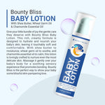 Bounty Bliss Baby Lotion with Shea Butter, Wheat Germ Oil & Chamomile Essential Oil - Gentle Moisturizing, Natural Ingredients, Soothing, Hypoallergenic - 100ml