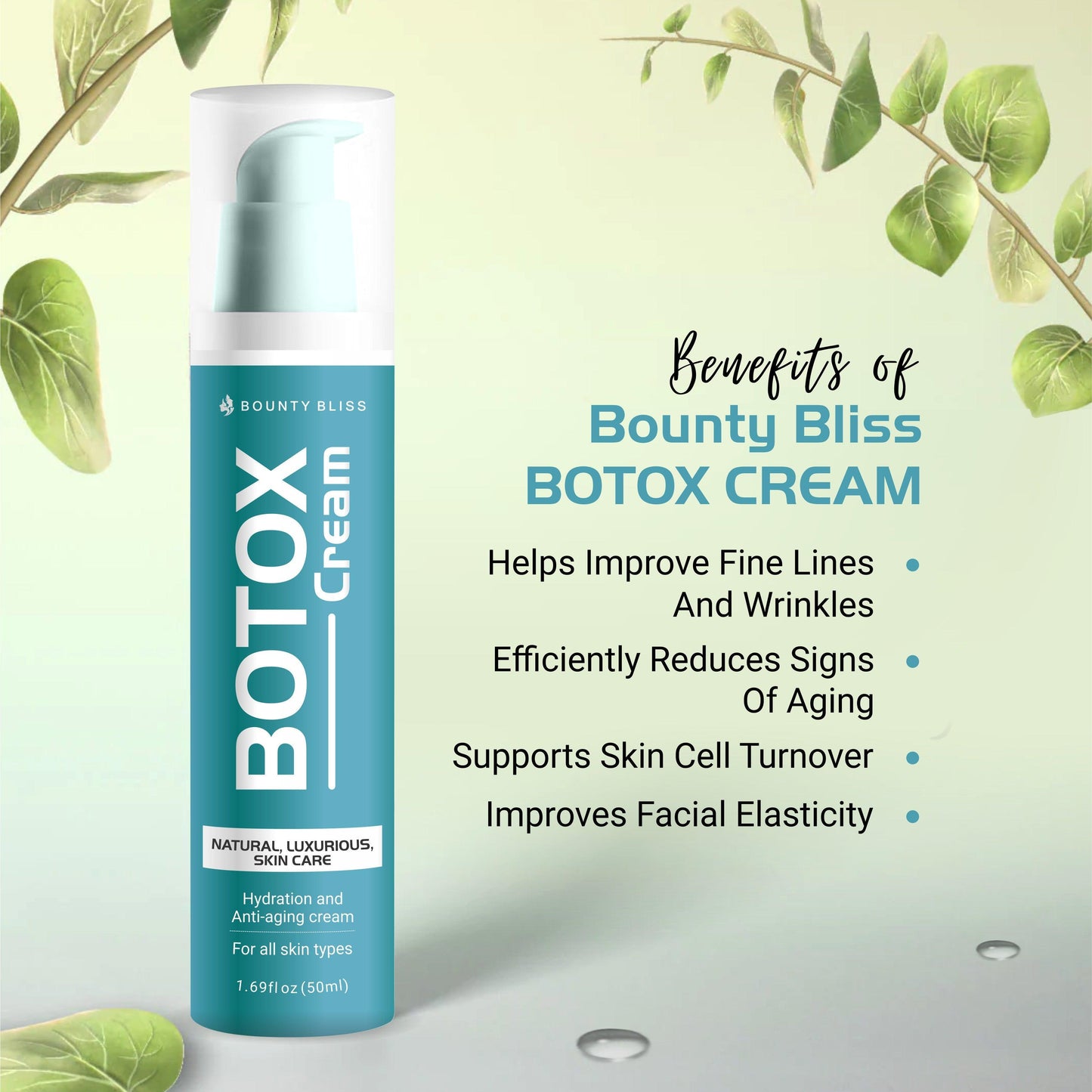 Bounty Bliss Botox Cream with Botulinum Collagen for Anti-aging, face Repairing & Brightening Day & Night Cream - 60gm