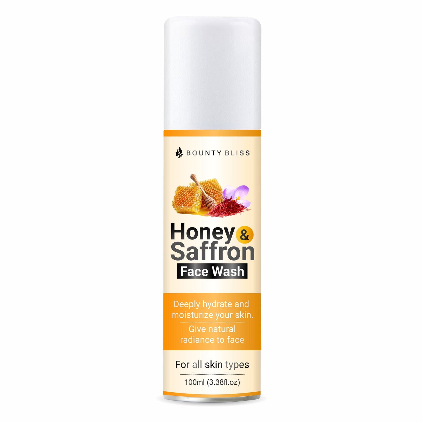 Bounty Bliss Honey Saffron Face Wash Honey & Saffron, brightening facewash l Daily Gentle Face Cleanser For All Skin Types - 100ml