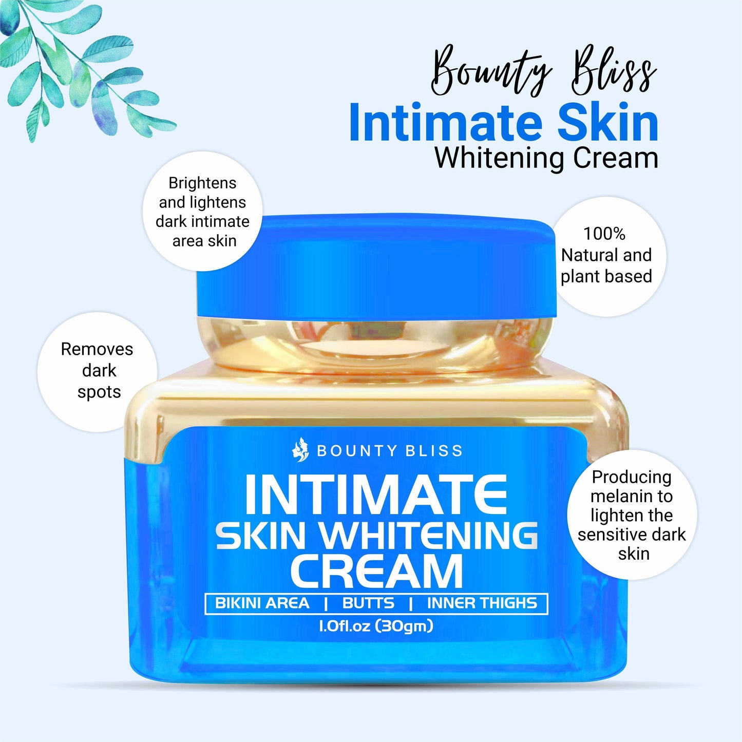 Bounty Bliss Intimate Armpit Cream Private Part Area Sensitive Area Vaginal Lips Whitening Cream - 30gm