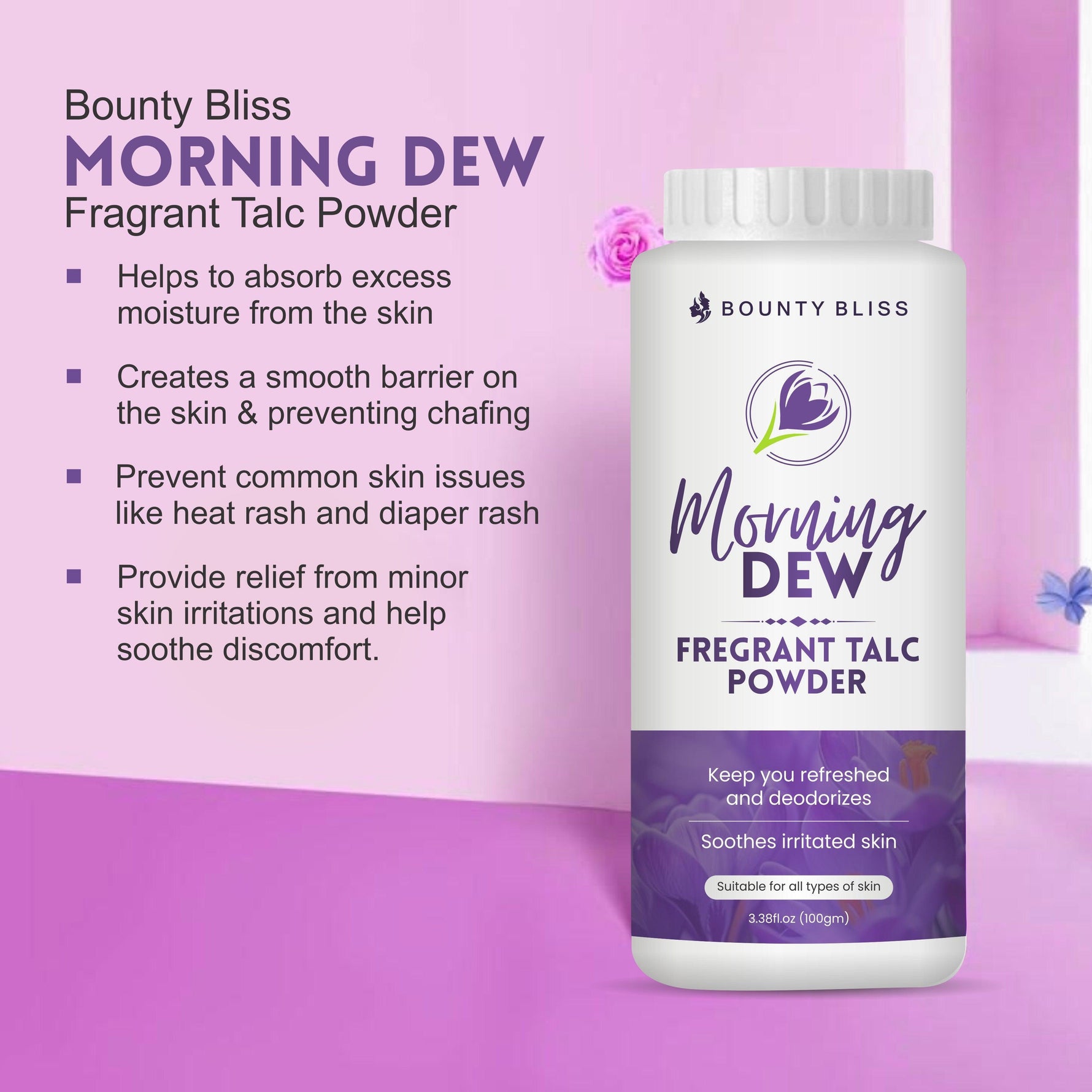 Bounty Bliss Morning Dew Talc Powder Talcum Powder - 100gm