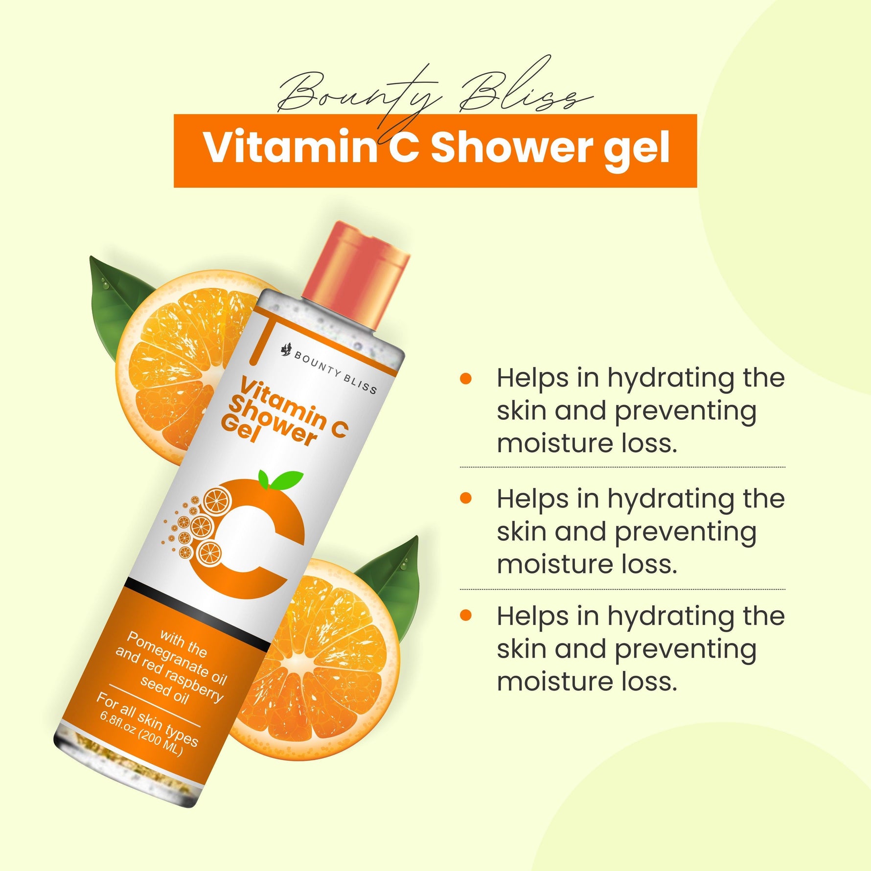 Bounty Bliss Vitamin C Shower Gel for Refreshing & Brightening Cleanse | 200 ml
