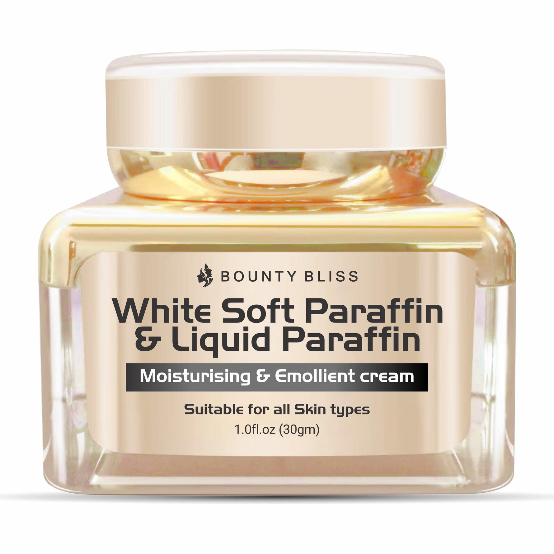 Bounty Bliss White Soft Paraffin & Liquid Paraffin Cream for Dry & Dehydrated Skin Intense Nourishing Moisturizing Cream Men & Women Quick Absorbing & Paraben Free - 30gm