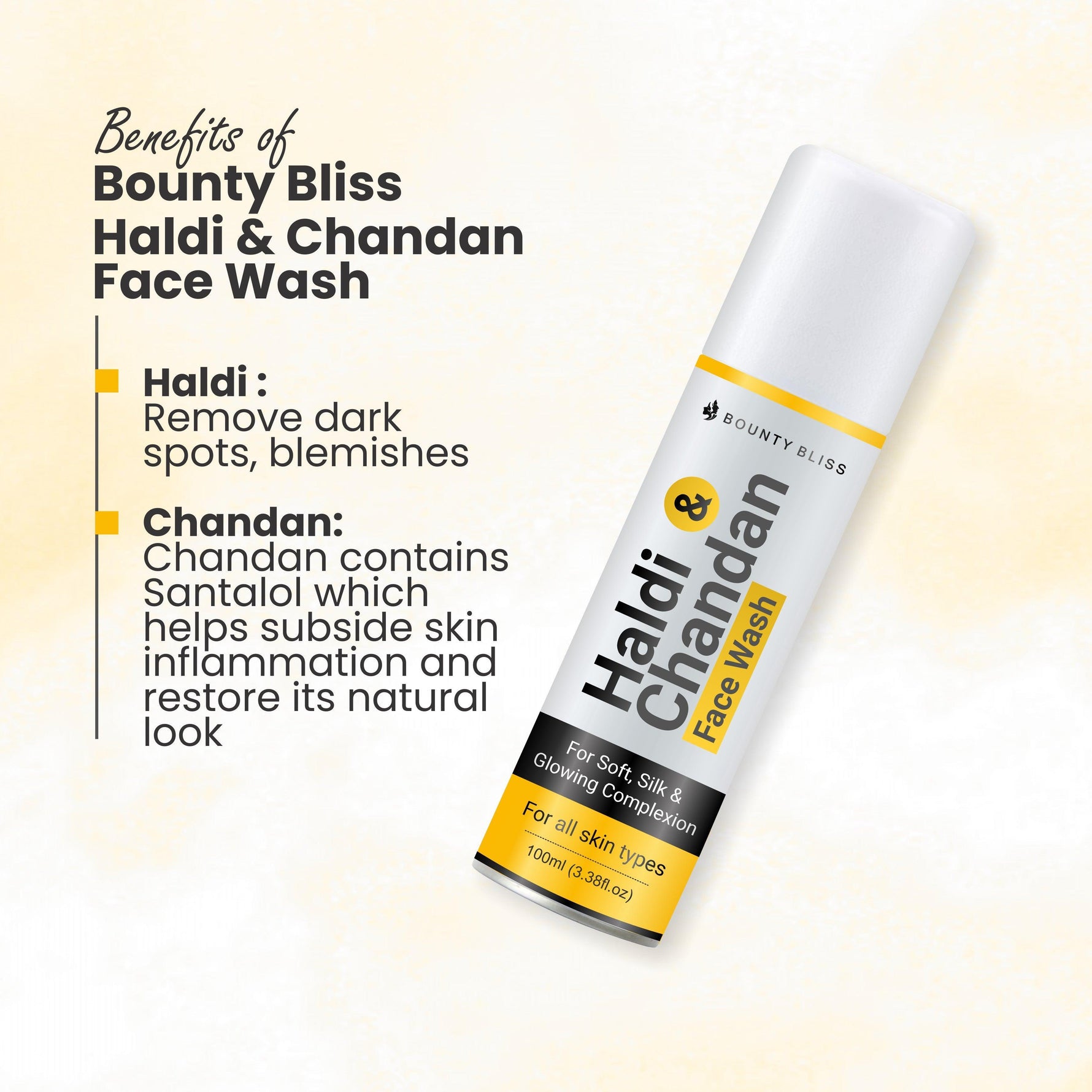 Bounty Bliss Haldi & Chandan Face Wash-Ubtan Cleansing Face Wash - 100ml