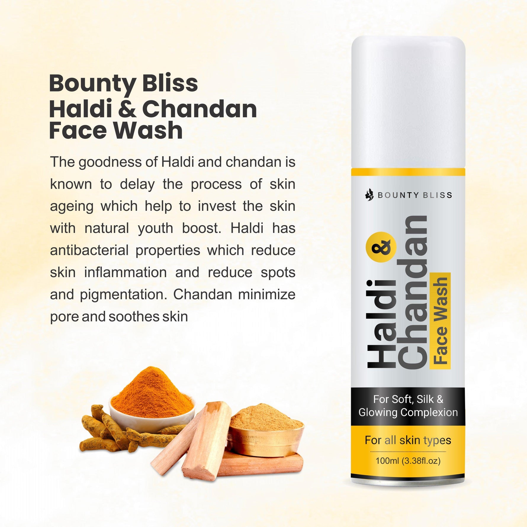 Bounty Bliss Haldi & Chandan Face Wash-Ubtan Cleansing Face Wash - 100ml