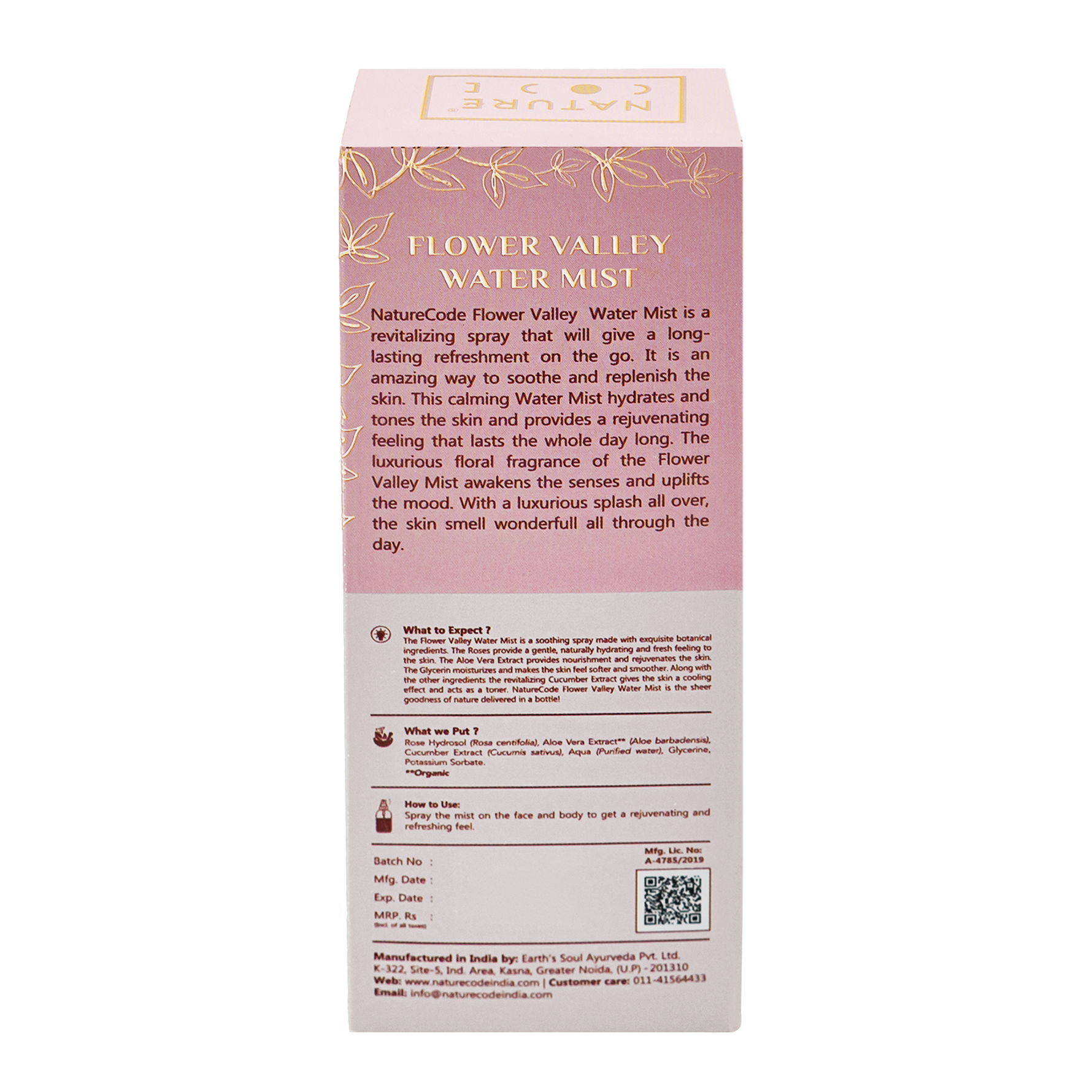 Nature Code Flower Valley Water Mist - 100ml Water