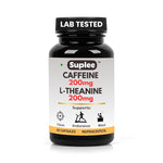 Suplee Caffeine 200mg & L-Theanine 200mg, Focus & Alertness Support, Pre-Workout & Study Aid, 60 Veg Capsules